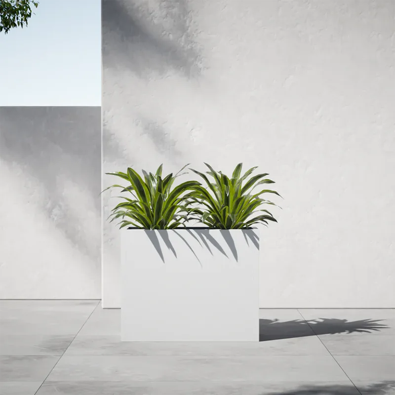 Rectangular Outdoor Planter with Drainage Holes Rectangular Outdoor Planter with Drainage Holes