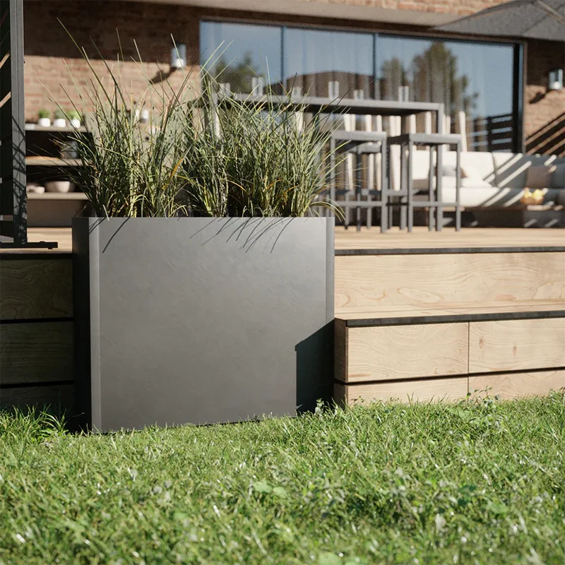 Rectangular Outdoor Planter with Drainage Holes Rectangular Outdoor Planter with Drainage Holes